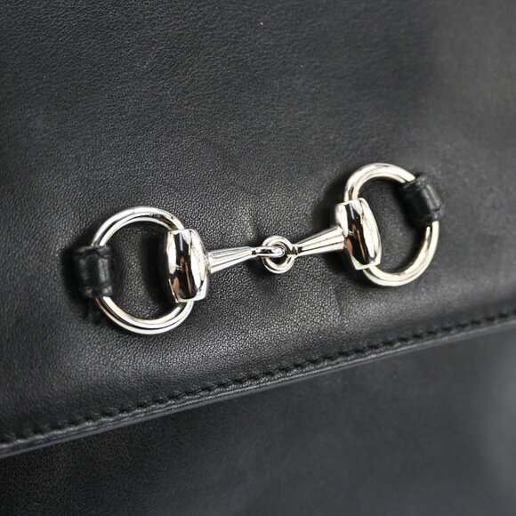 Gucci black leather 1955 Horse-bit cross body with a chrome accent - Picture 2 of 16